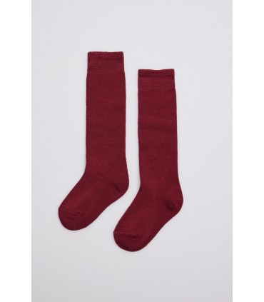 Calcetines hasta la rodilla granates (dos pares)